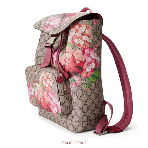 gucci backpack flowers blue|Gucci backpack with blue flowers.